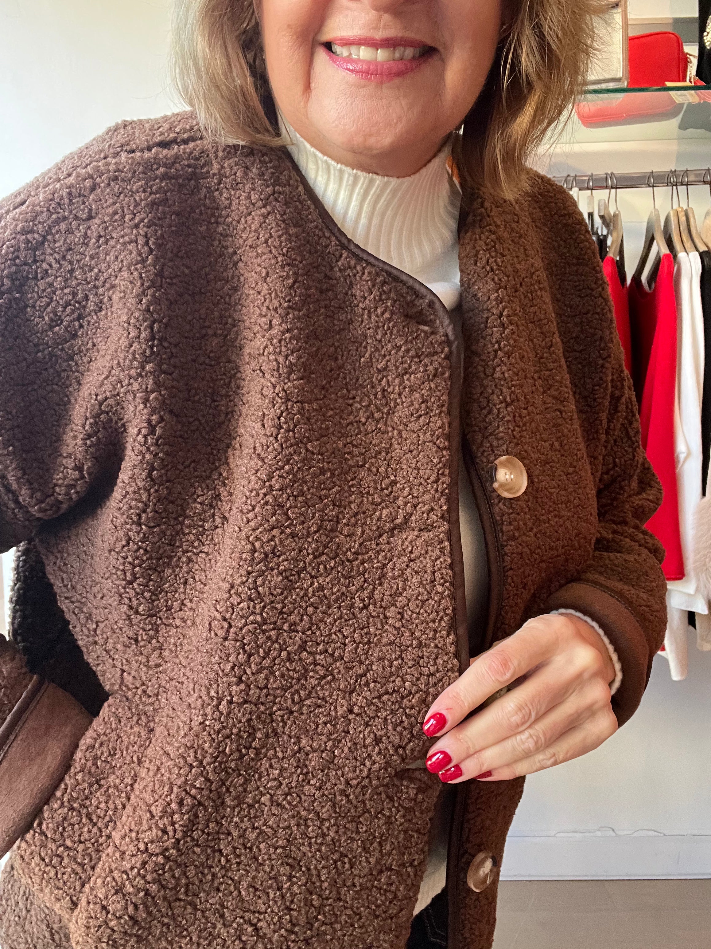 Teddy Boucle Jacket with Suedette lining