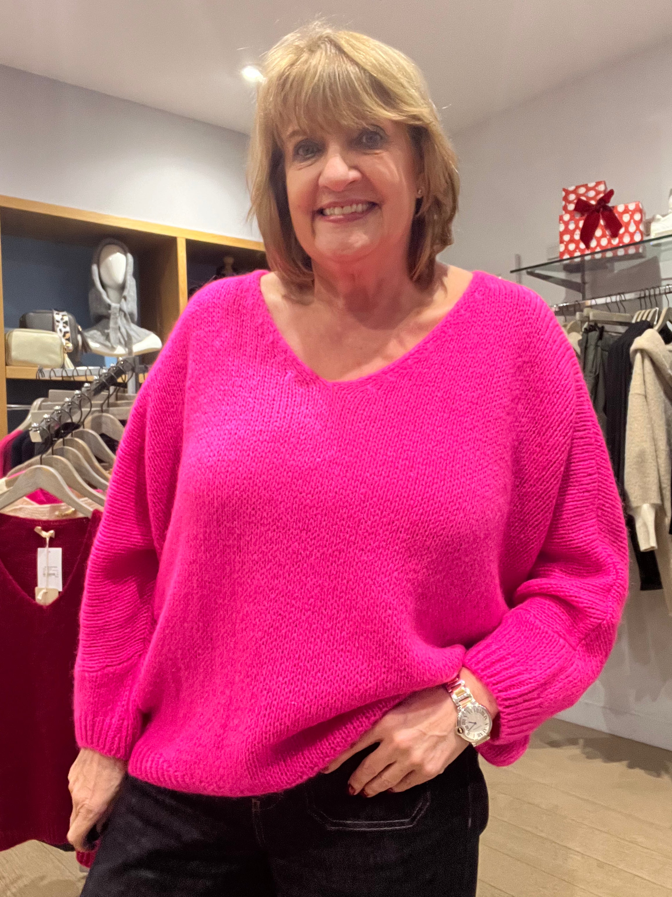 Phoebe Fluffy V Neck Knit