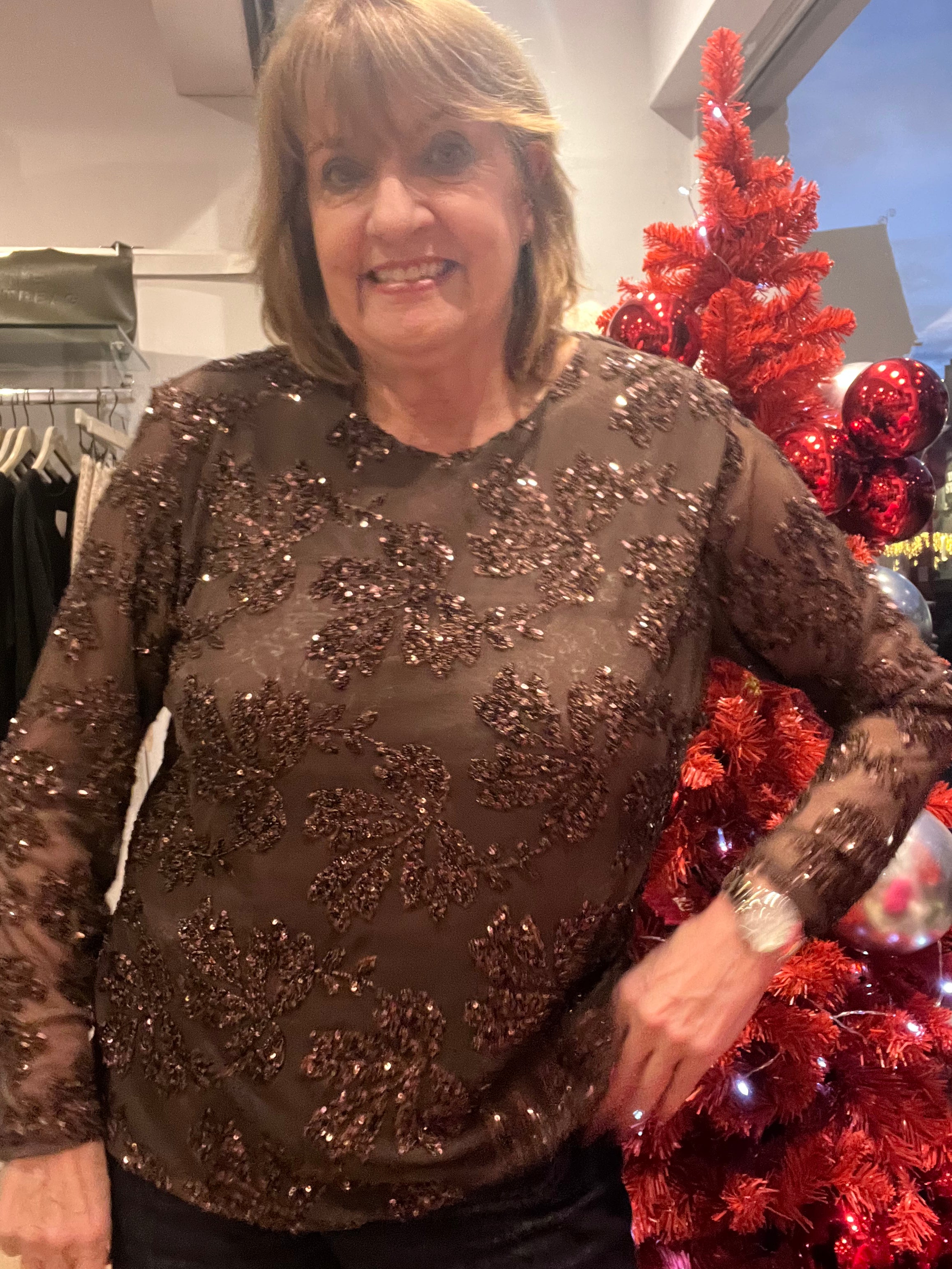 Crystal Glitzy Sequin Top