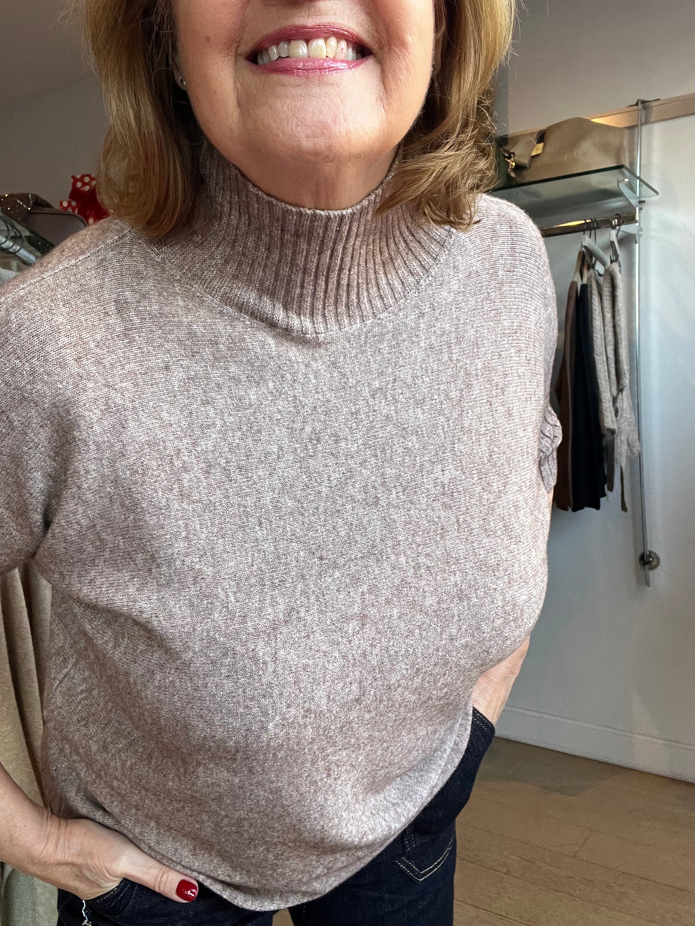 Davina Rib Neck and Sleeve Knit Top