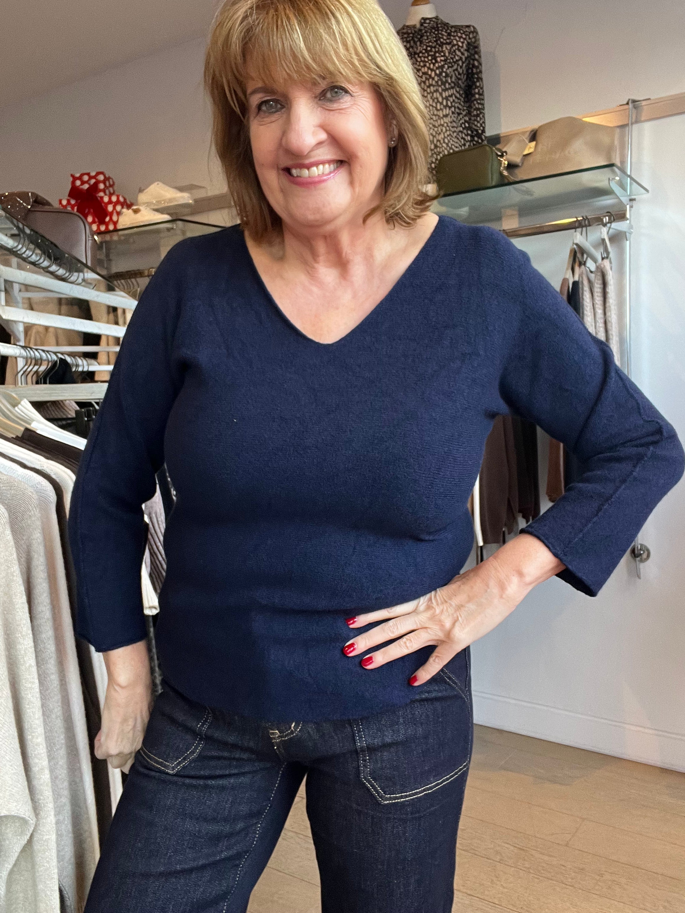 Lottie V Neck Knit Top