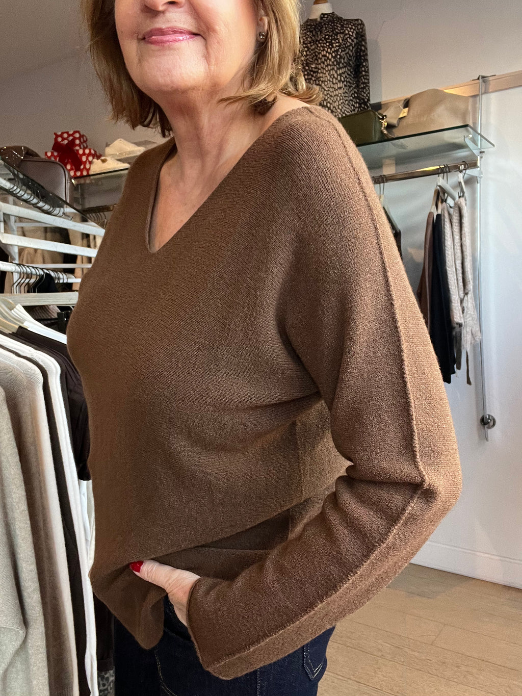 Lottie V Neck Knit Top