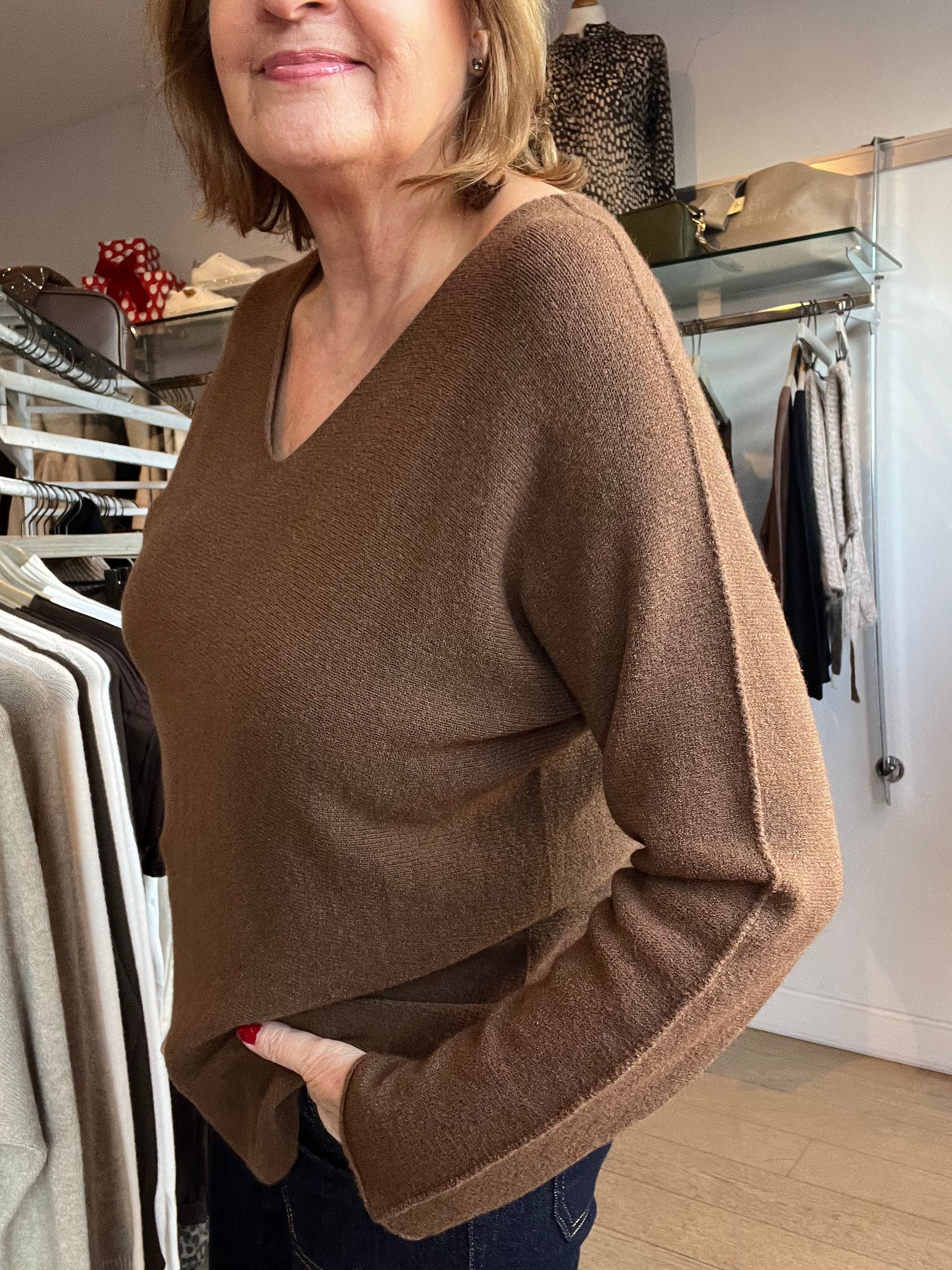 Lottie V Neck Knit Top