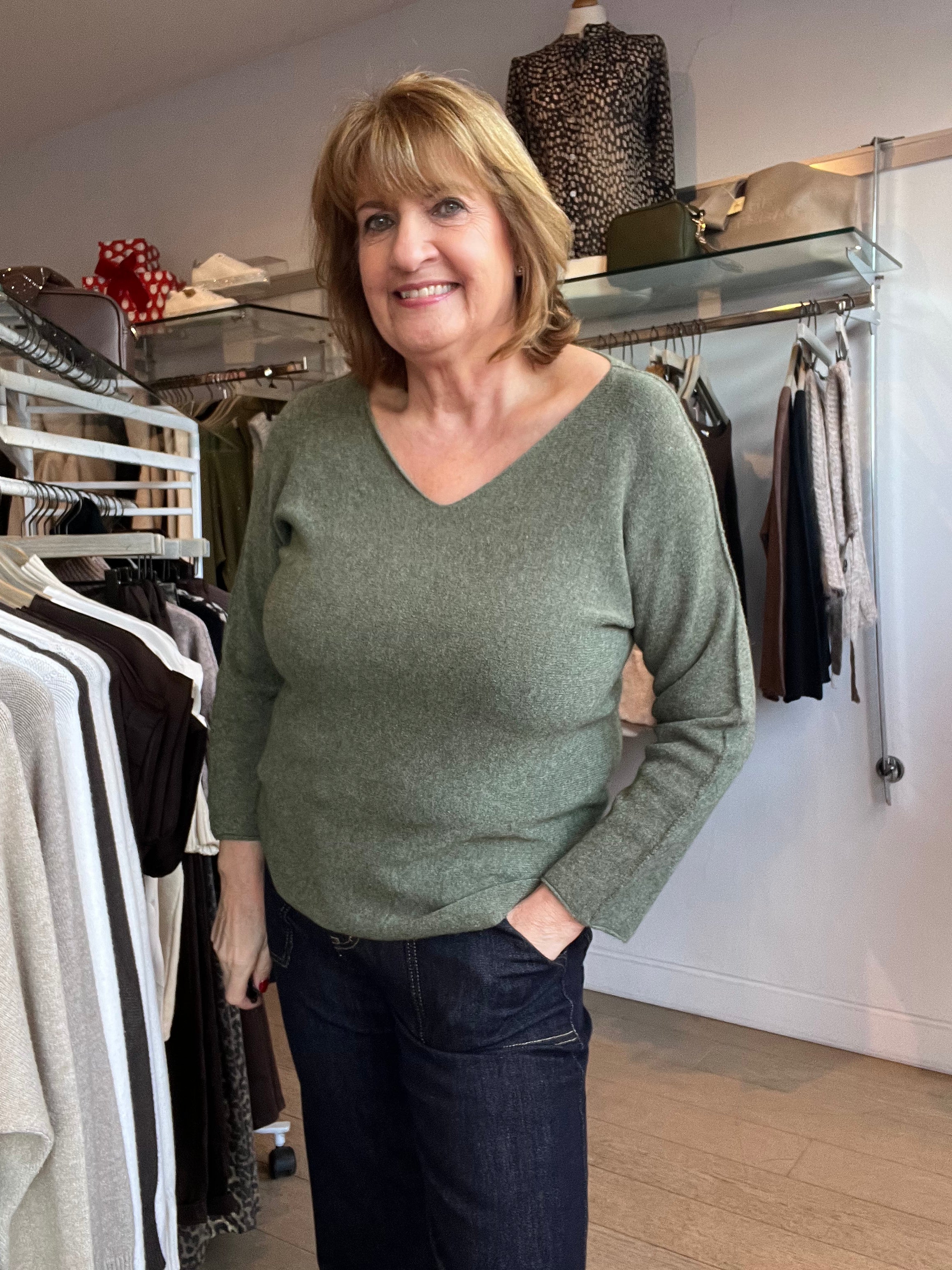 Lottie V Neck Knit Top