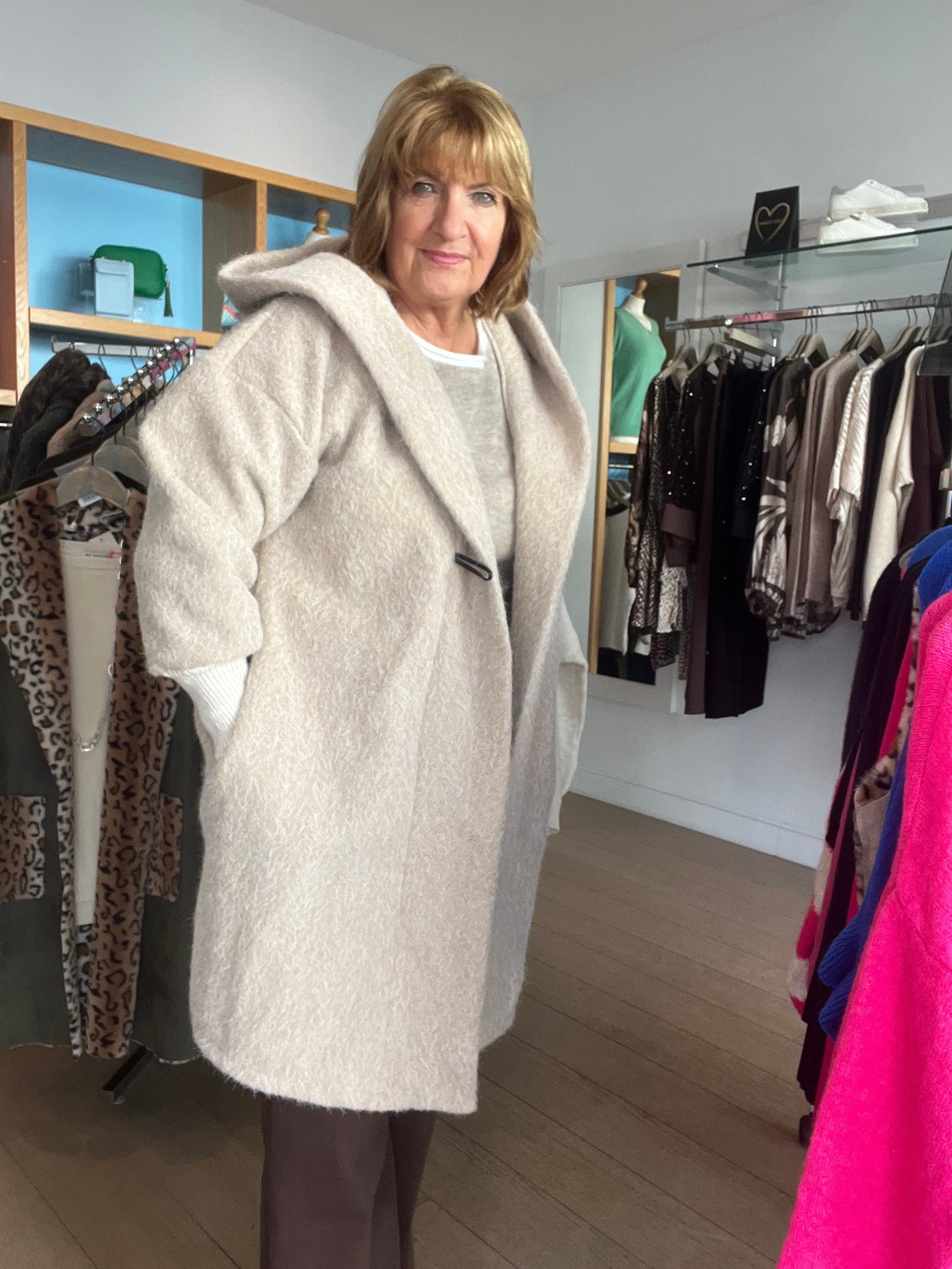 Helena Casual Jacket with Hood and Toggle Fastening