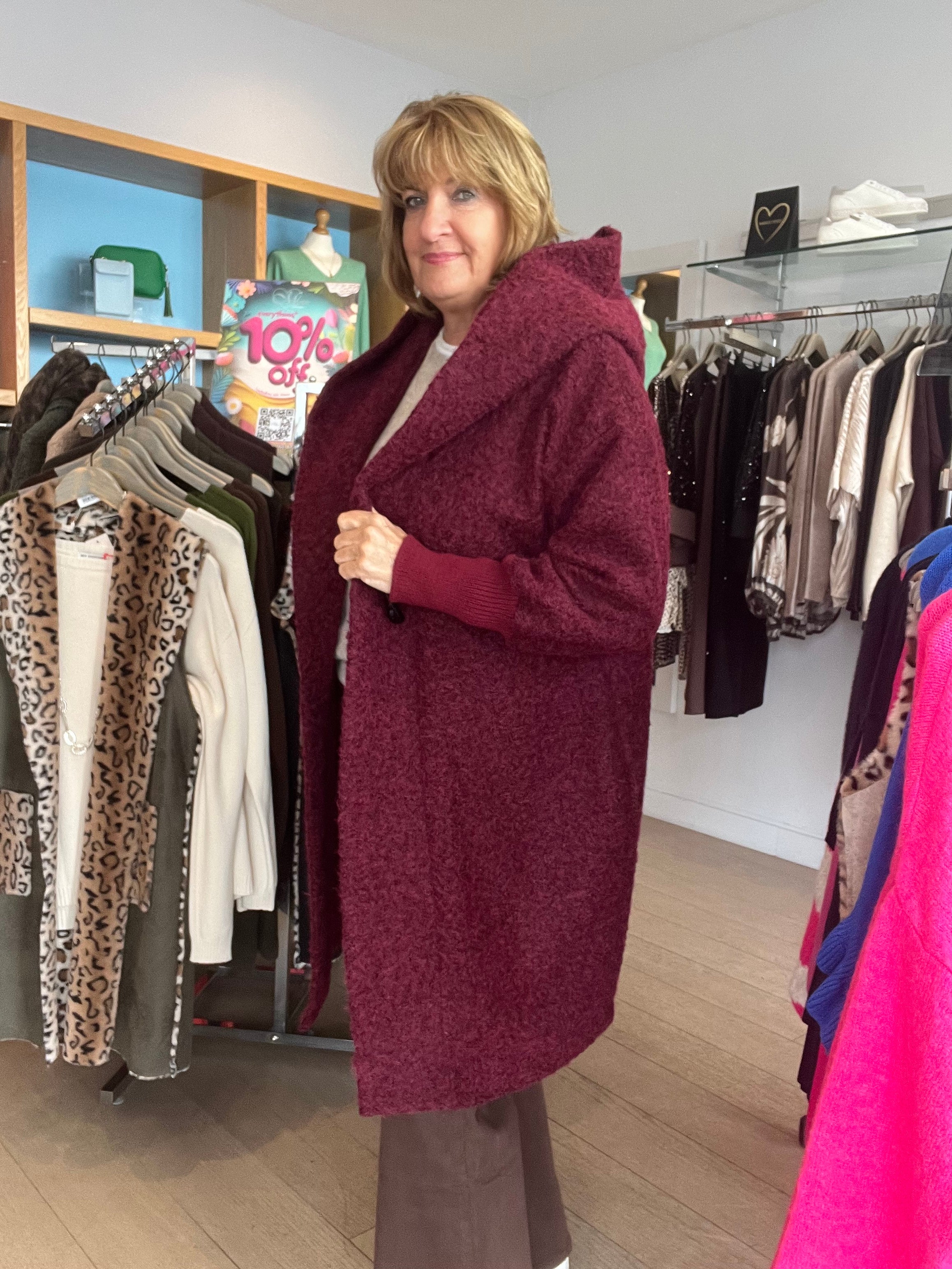 Helena Casual Jacket with Hood and Toggle Fastening