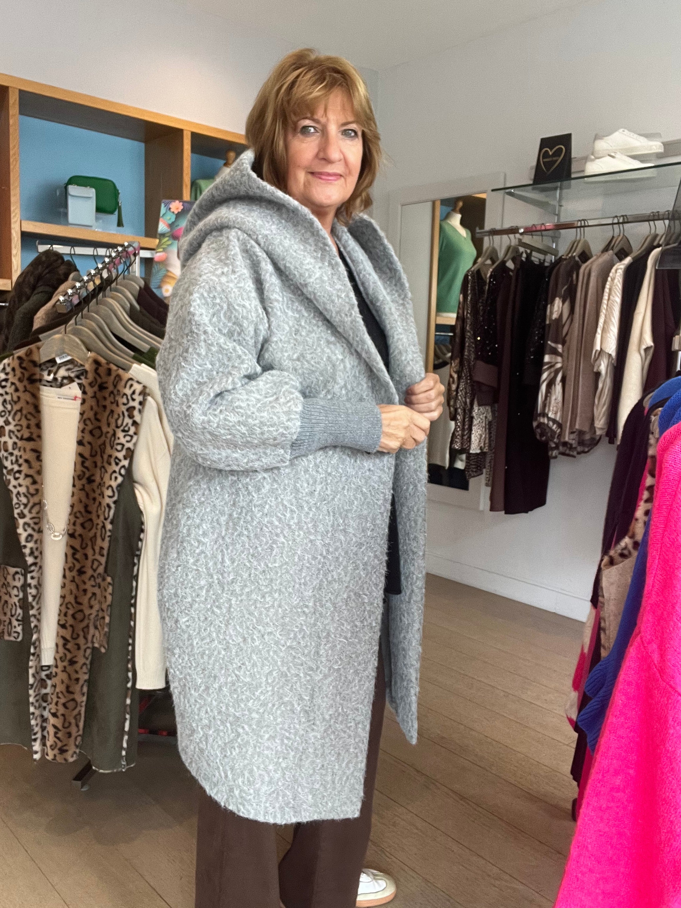 Helena Casual Jacket with Hood and Toggle Fastening