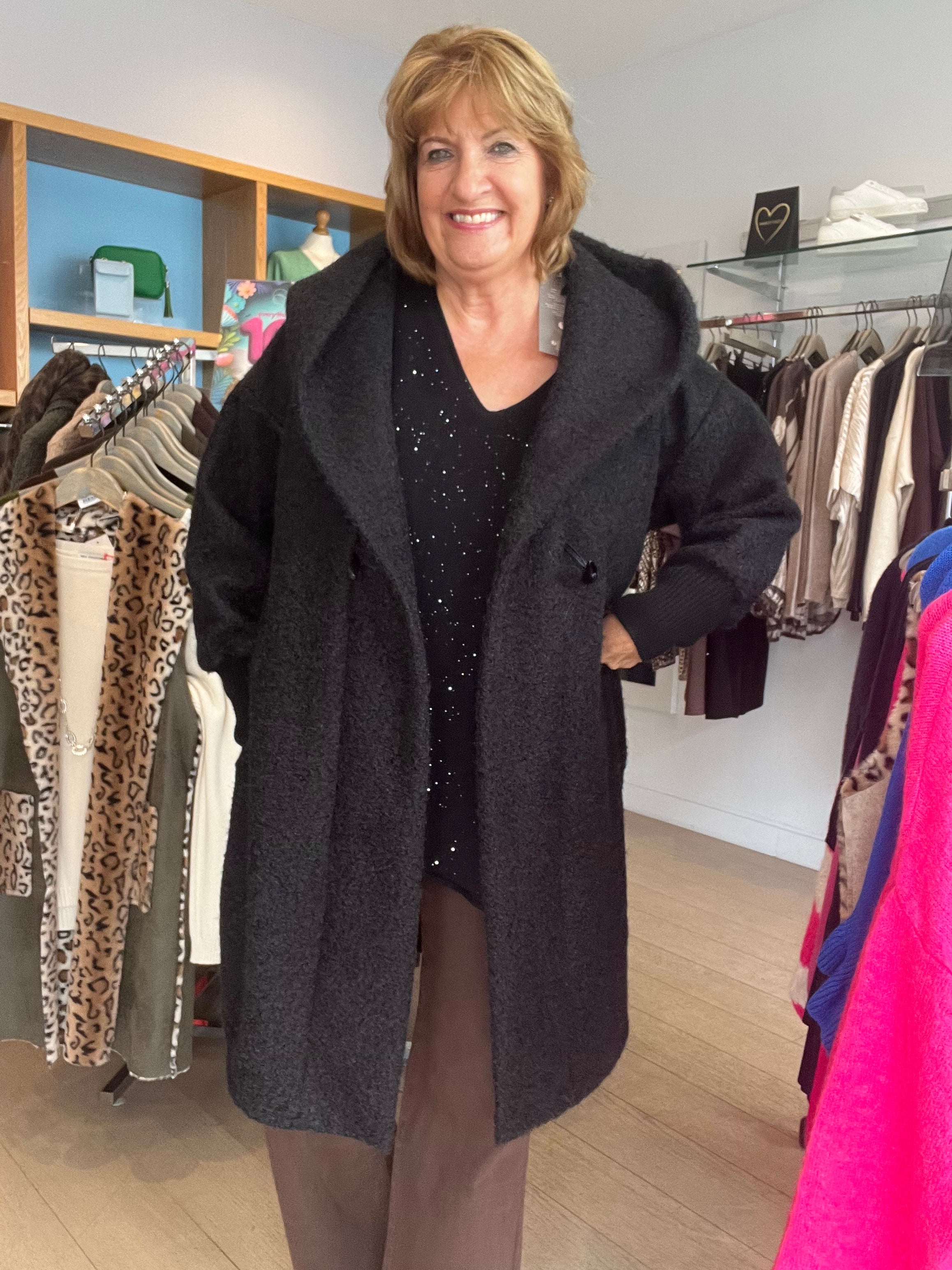 ジャケット・アウター MARNO Helena coat black Helena Casual Jacket with Hood and Toggle Fastening – Muse Boutique