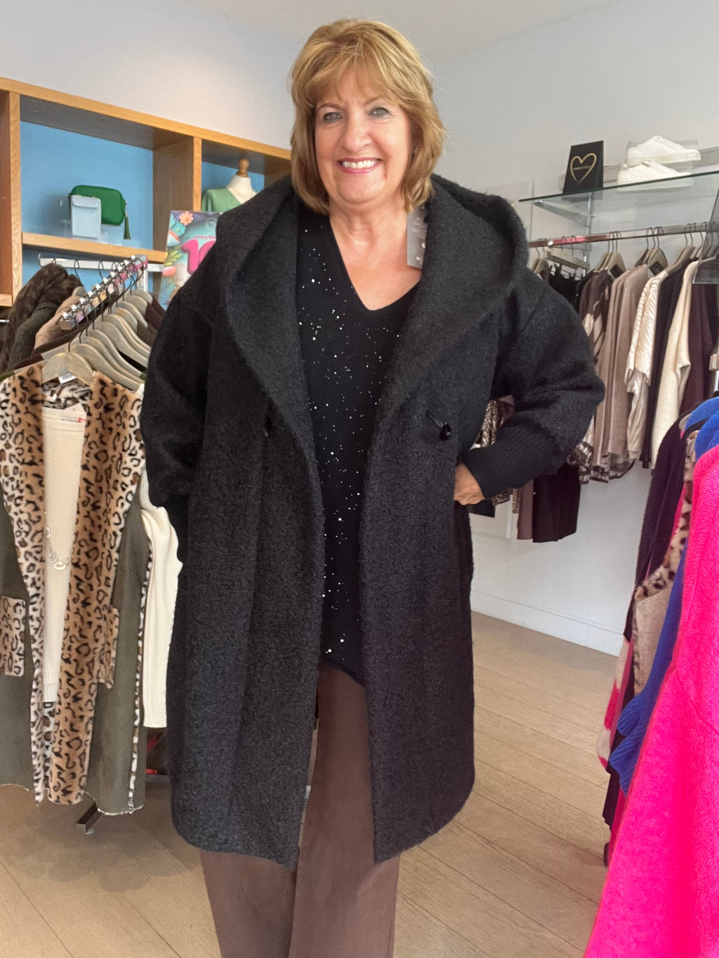 Helena Casual Jacket with Hood and Toggle Fastening