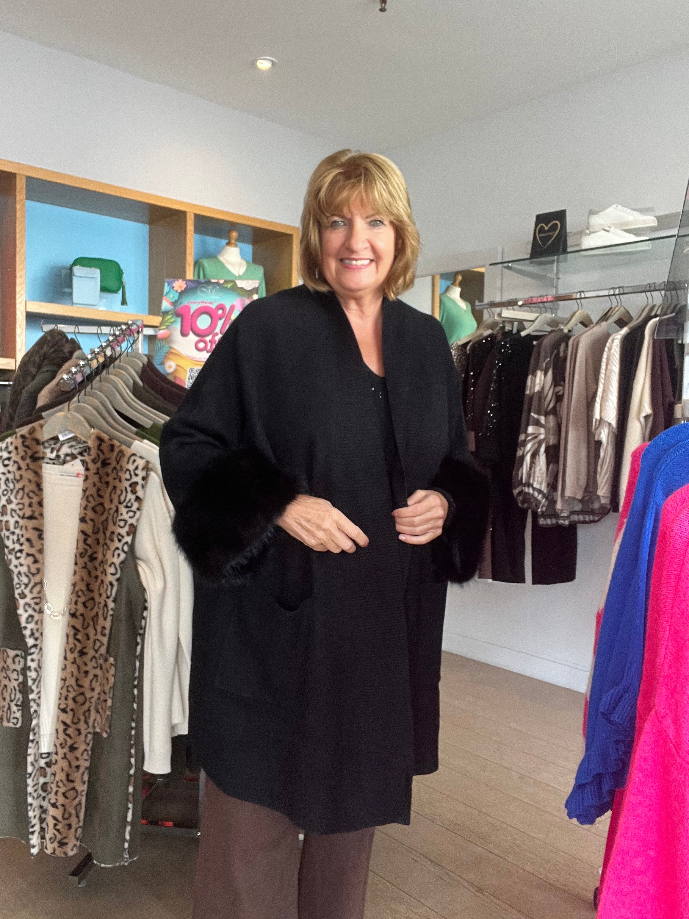 Raynor Faux Fur Sleeve knit Cardy