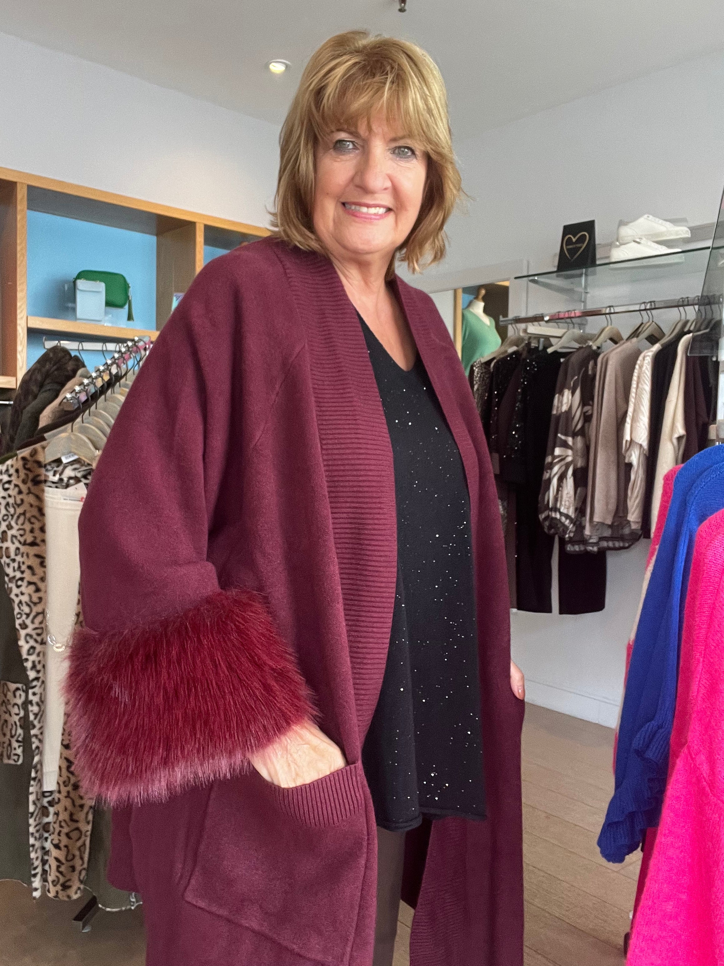 Raynor Faux Fur Sleeve knit Cardy