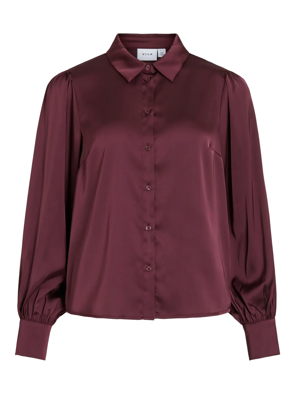 Vila Ravenna Satin Balloon Sleeve Shirt