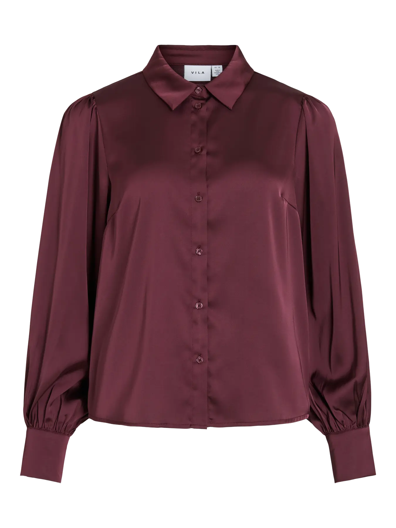 Vila Ravenna Satin Balloon Sleeve Shirt
