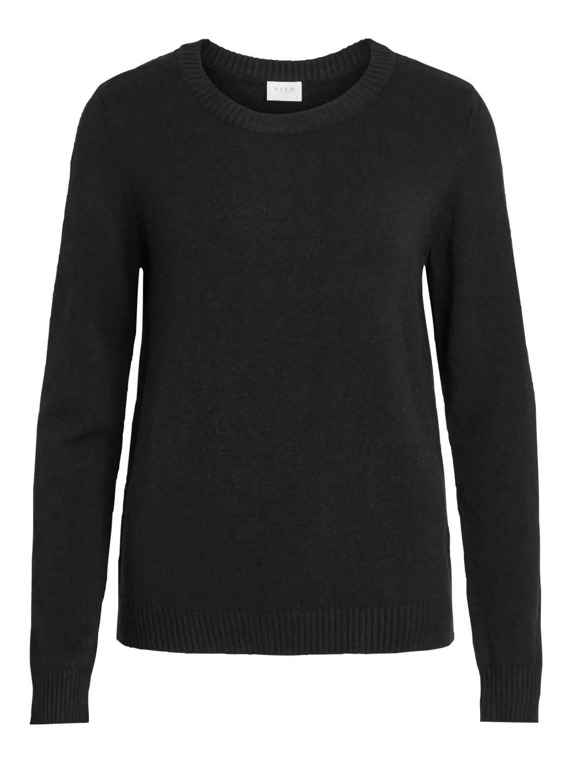 Vila Viril Round Neck Supersoft Knit - Black, M image