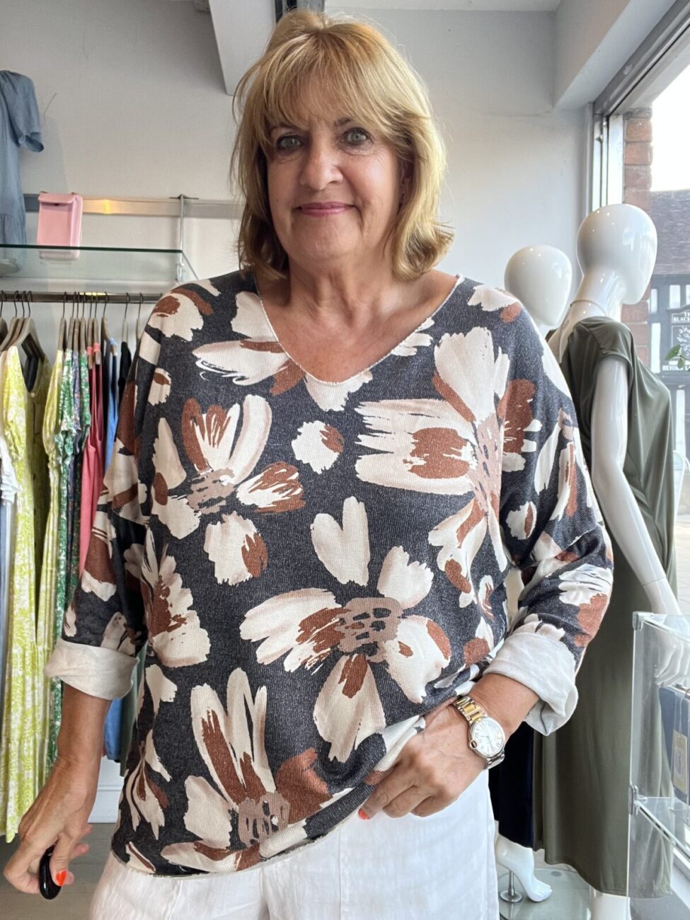 Iris Floral Printed Light Knit Top image 3