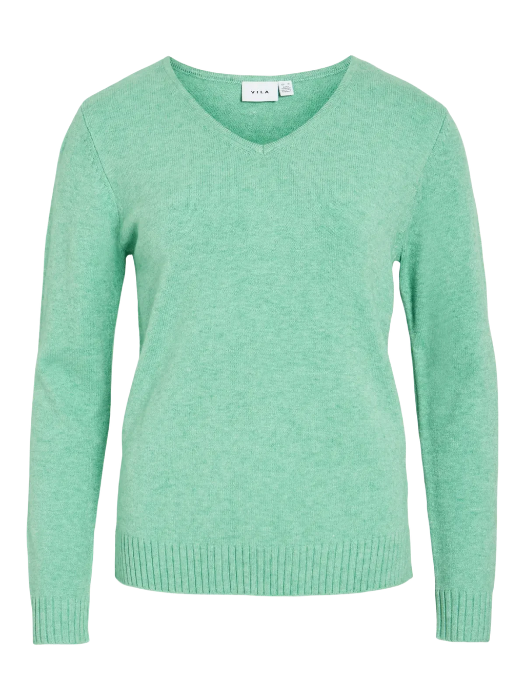 Vila Viril V Neck Bestselling LS Knit - Green, M image