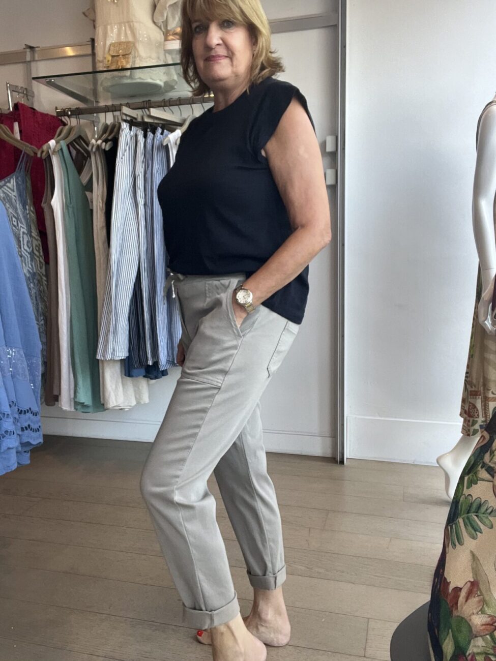Bestselling Stretchy Wide Pocket Ankle Grazer Pant image 7
