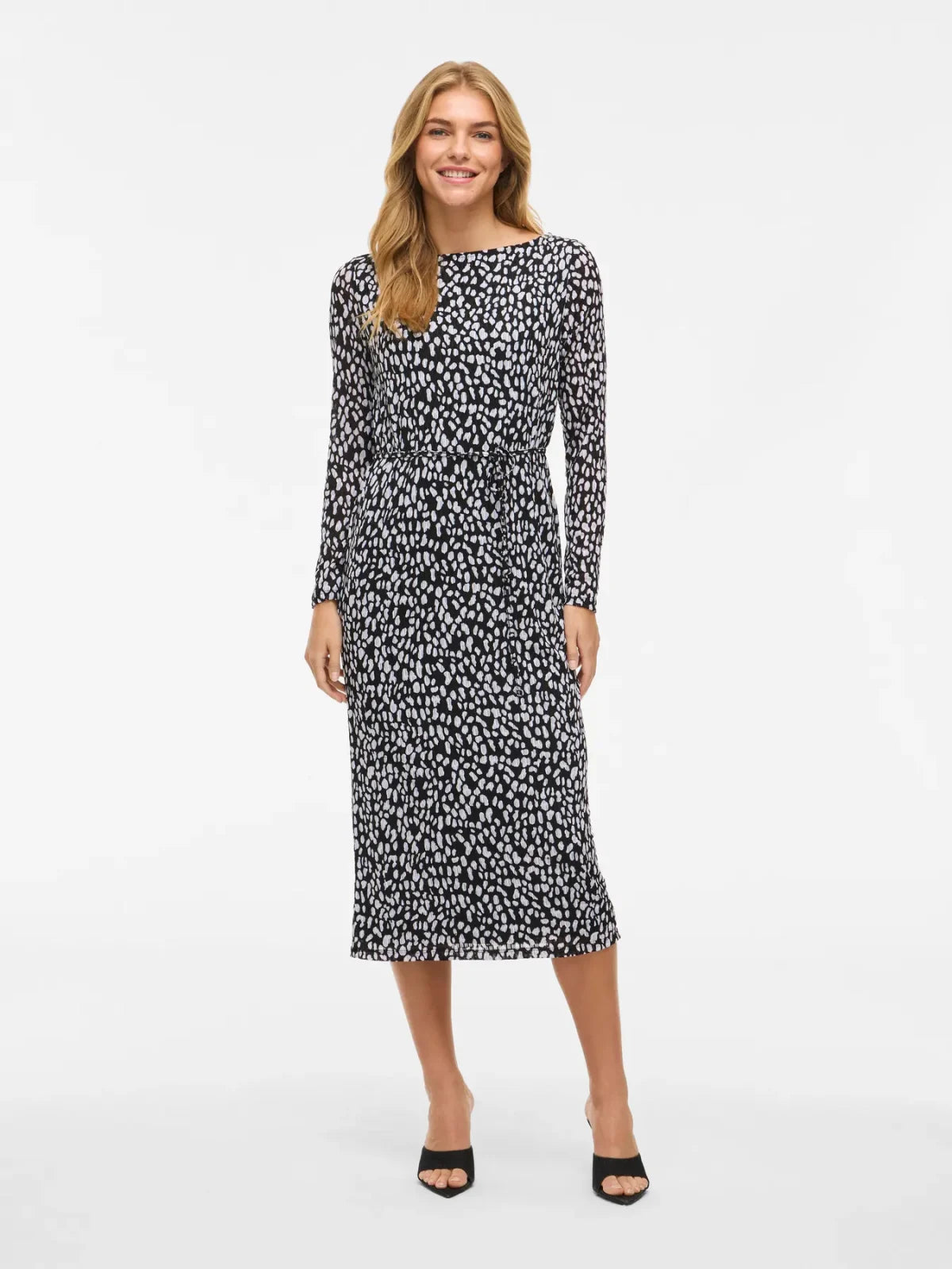 Vila Vilarine Dotty Column Dress with Ties image 3