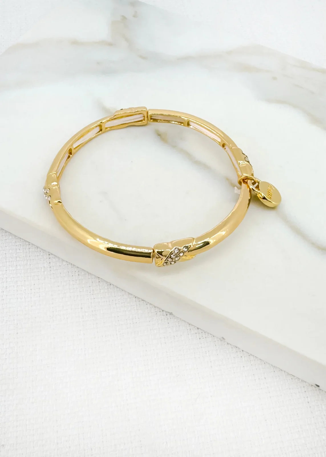Gold Stretch Bracelet with Cristal Details Envy 4430 - Gold, ANY image