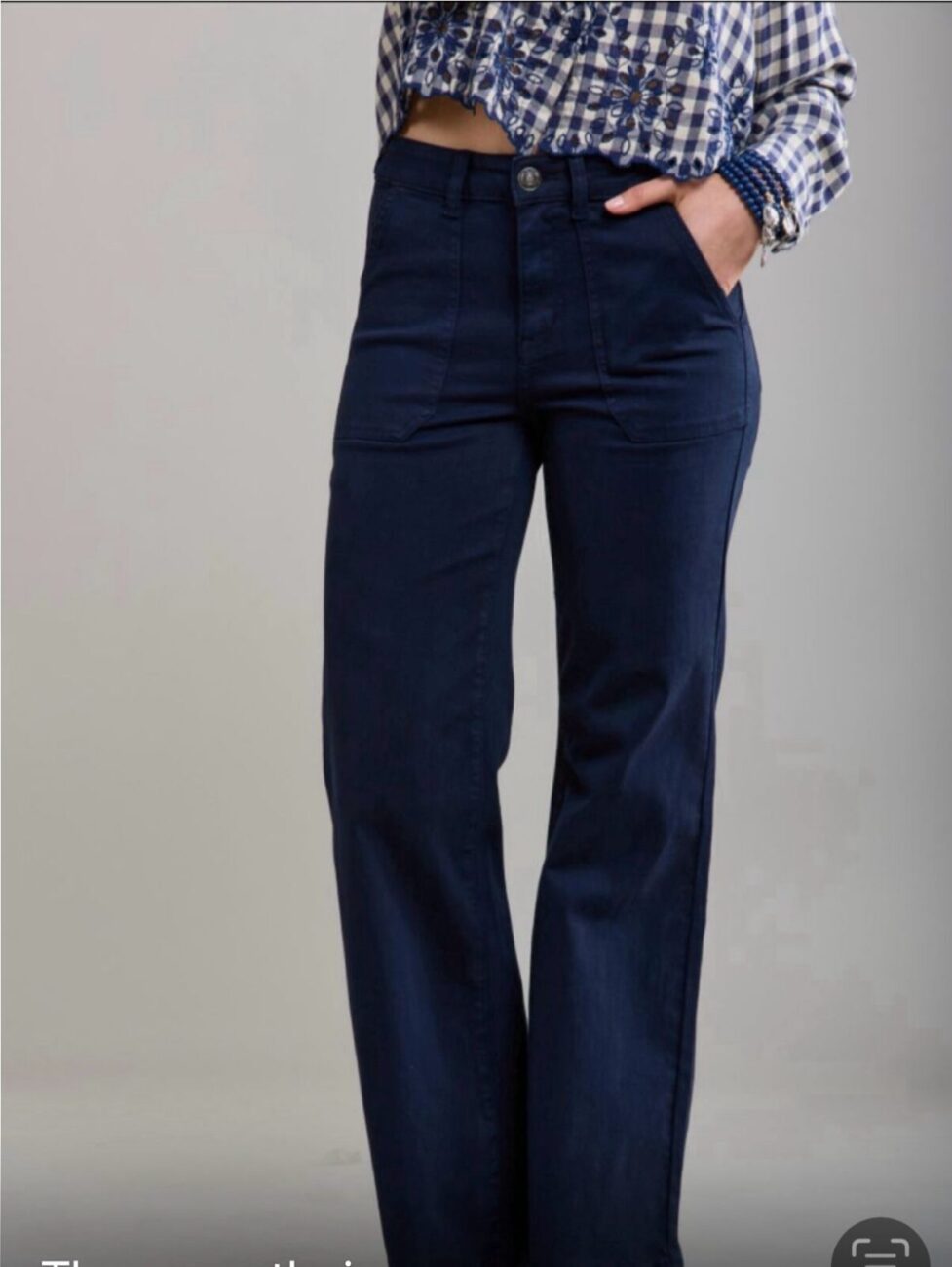 Toxic Navy Wide Leg Twill Jeans image 1