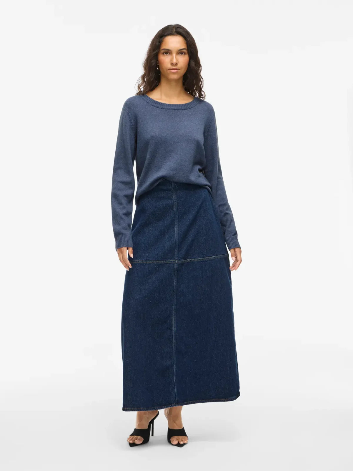 Vila Viril Crew Neck Knit Top - INDIGO, L image