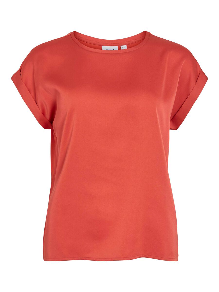 Vila Viellette Satin Front Top with Jersey Back image 6