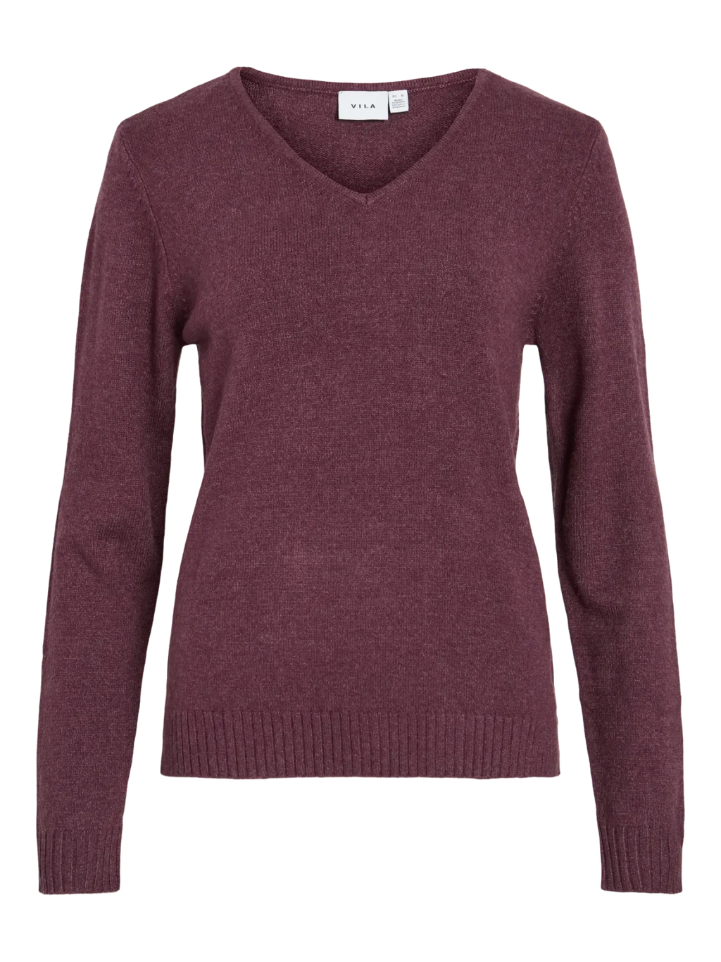 Vila Viril V Neck Bestselling LS Knit - PURPLE, S image