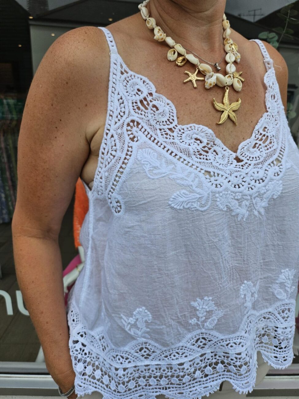 Cotton Embroidered Cami Top image 3