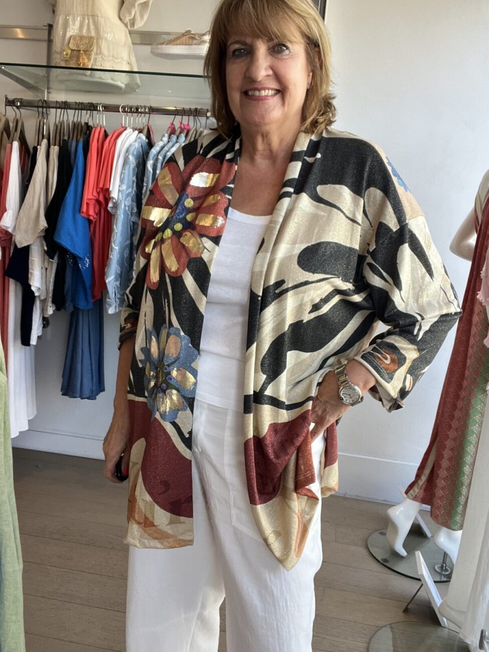 Lurex Jersey Art Print Cardy / Jacket image 1