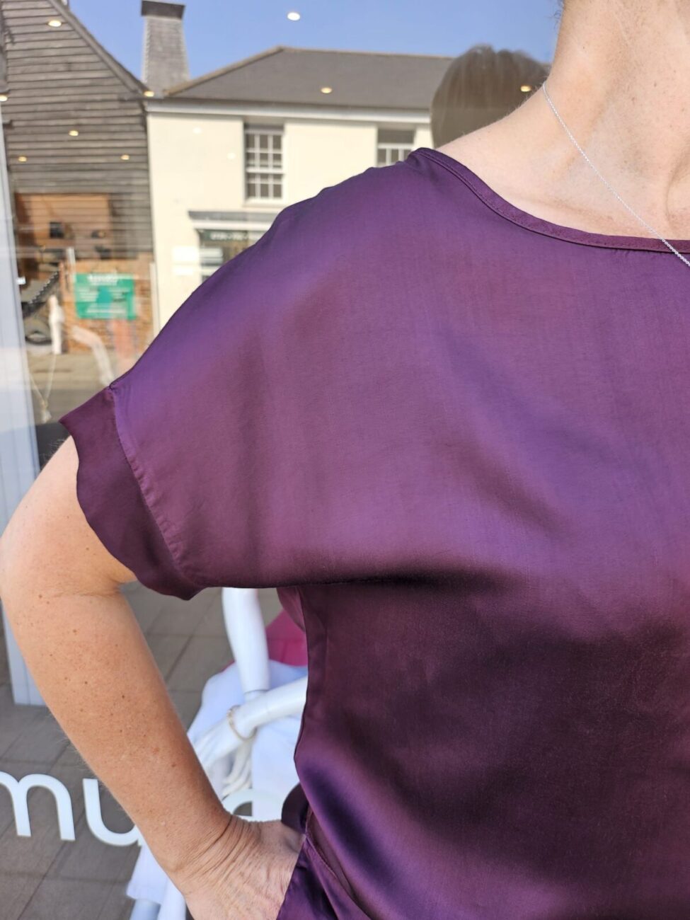 Satin Luxe Tee Top image 3