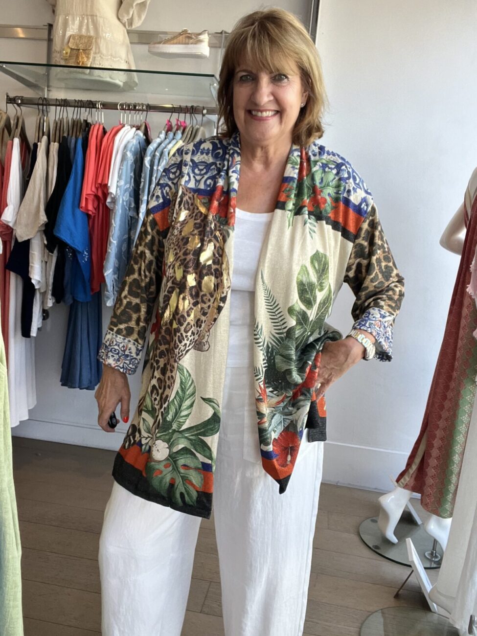 Lurex Jersey Art Print Cardy / Jacket image 0