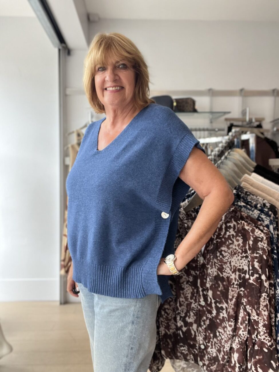 Chrissie Side Button Knit Vest Top image 6