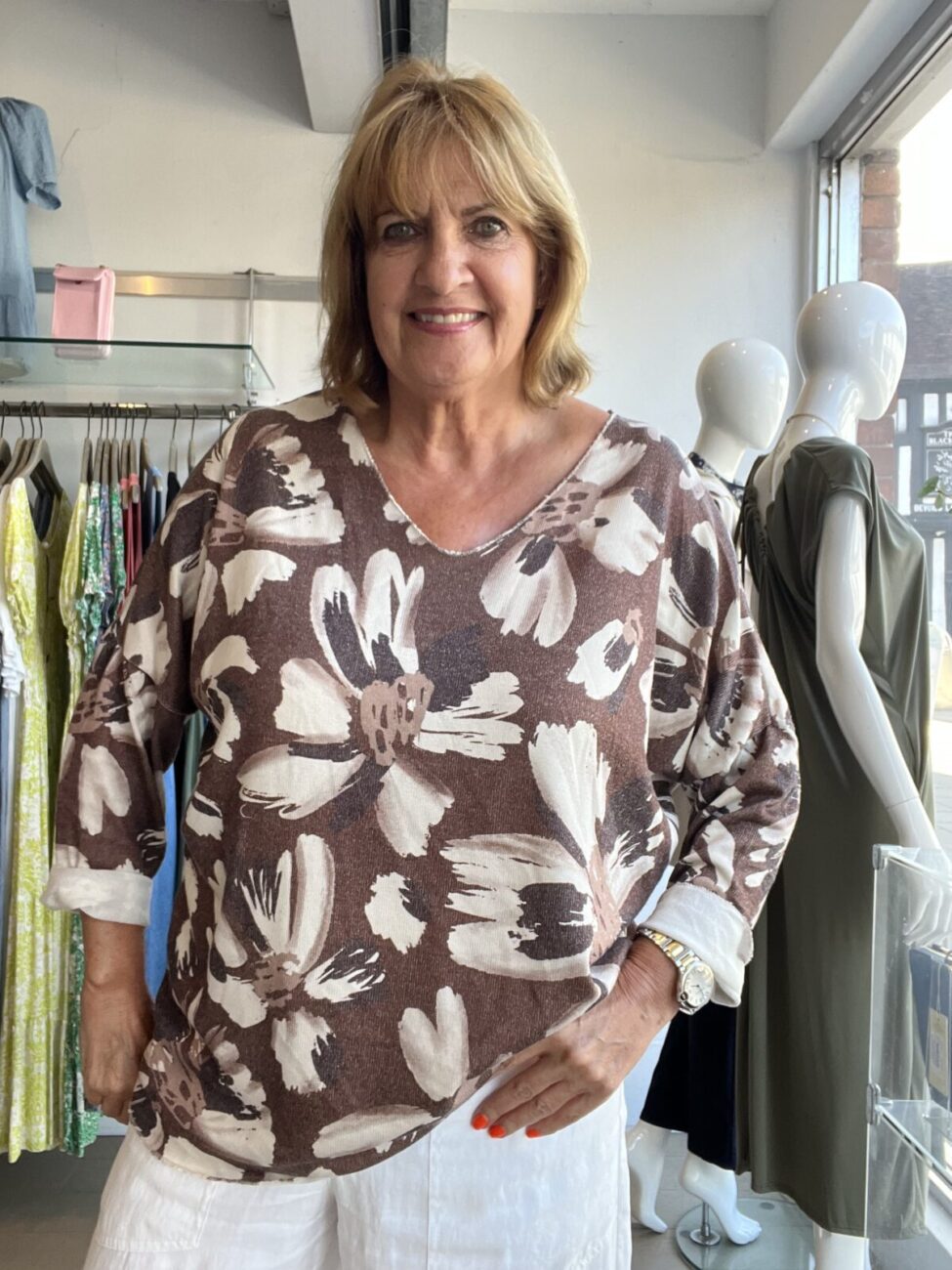 Iris Floral Printed Light Knit Top image 1
