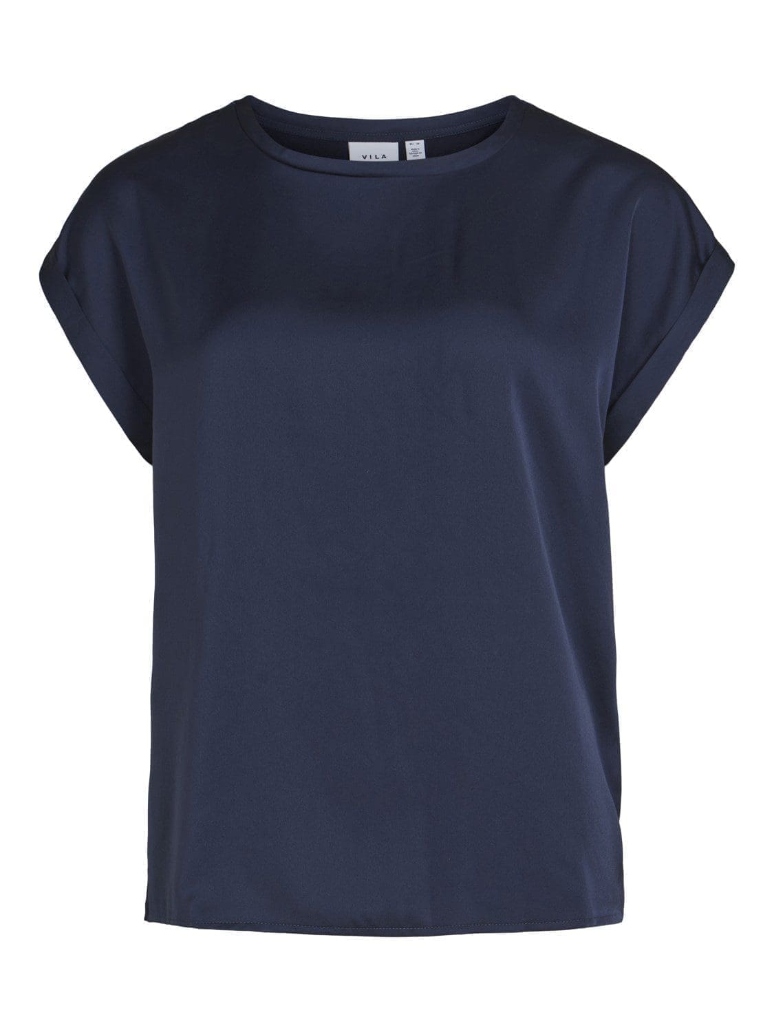 Vila Viellette SS Satin Top - navy-blazernavy, 34/6 image