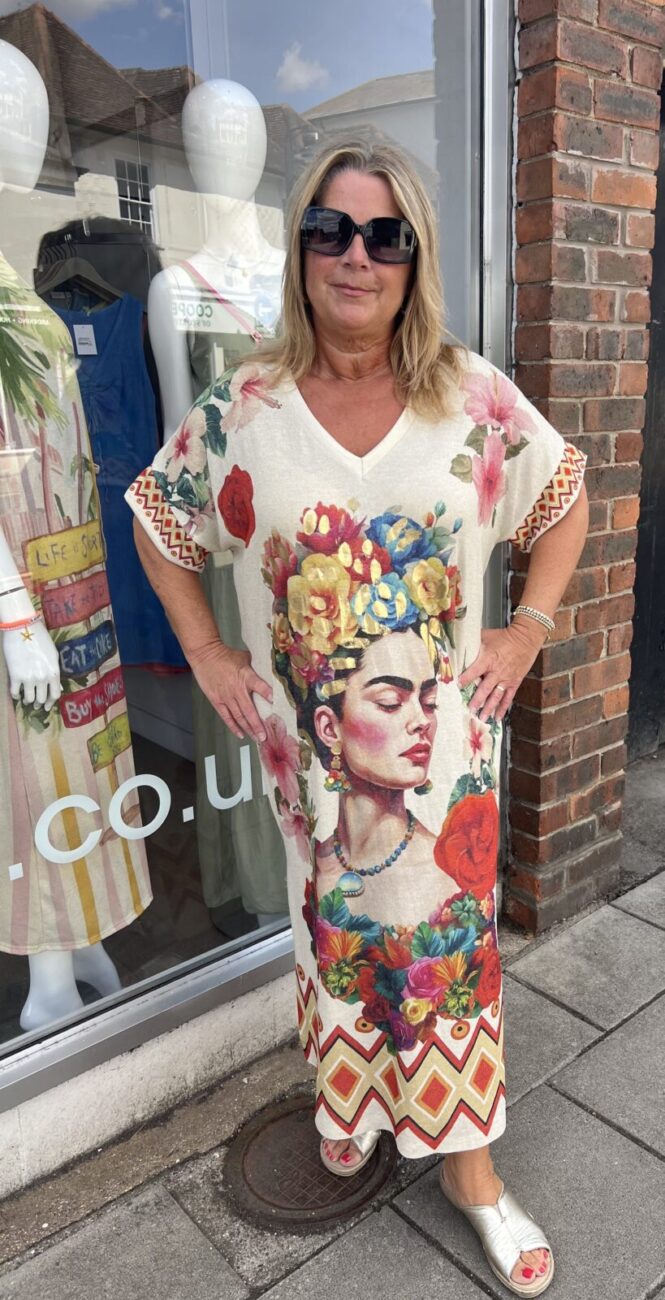 Frida Lurex Printed Maxi Dress - Multi, ONESIZE image
