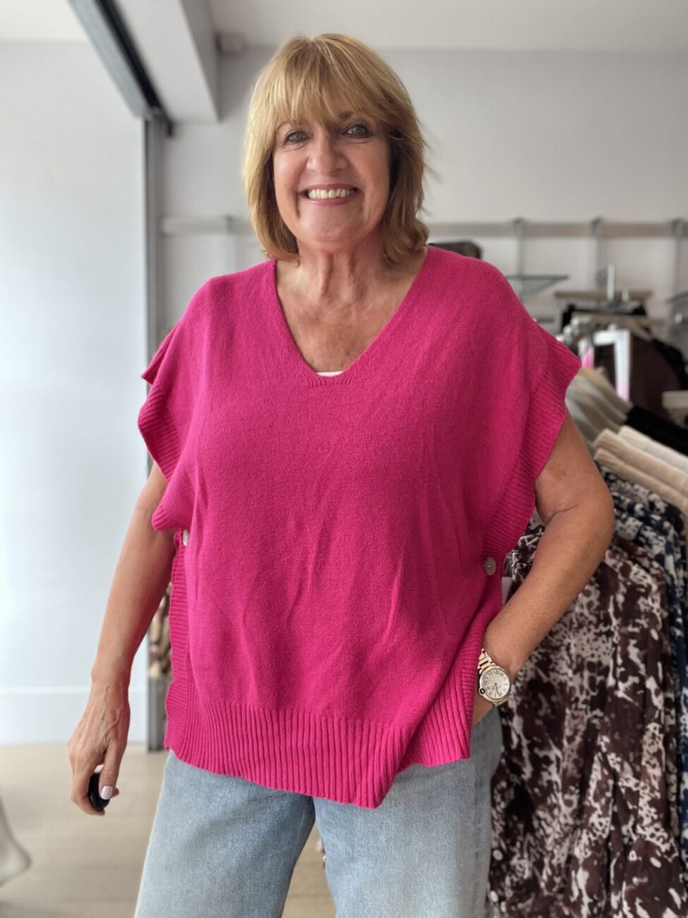 Chrissie Side Button Knit Vest Top image 7