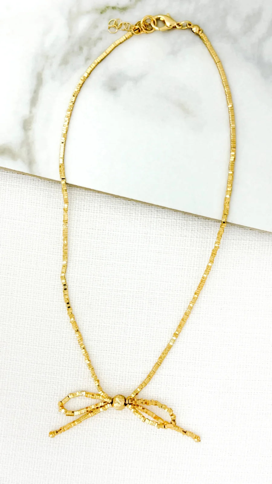 Gold Necklace with Bow Detail Envy 4322 image 0
