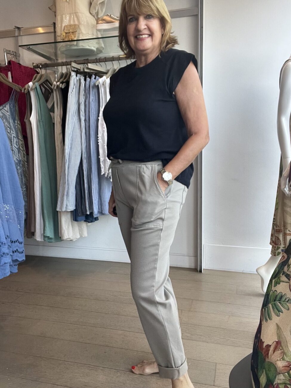 Bestselling Stretchy Wide Pocket Ankle Grazer Pant image