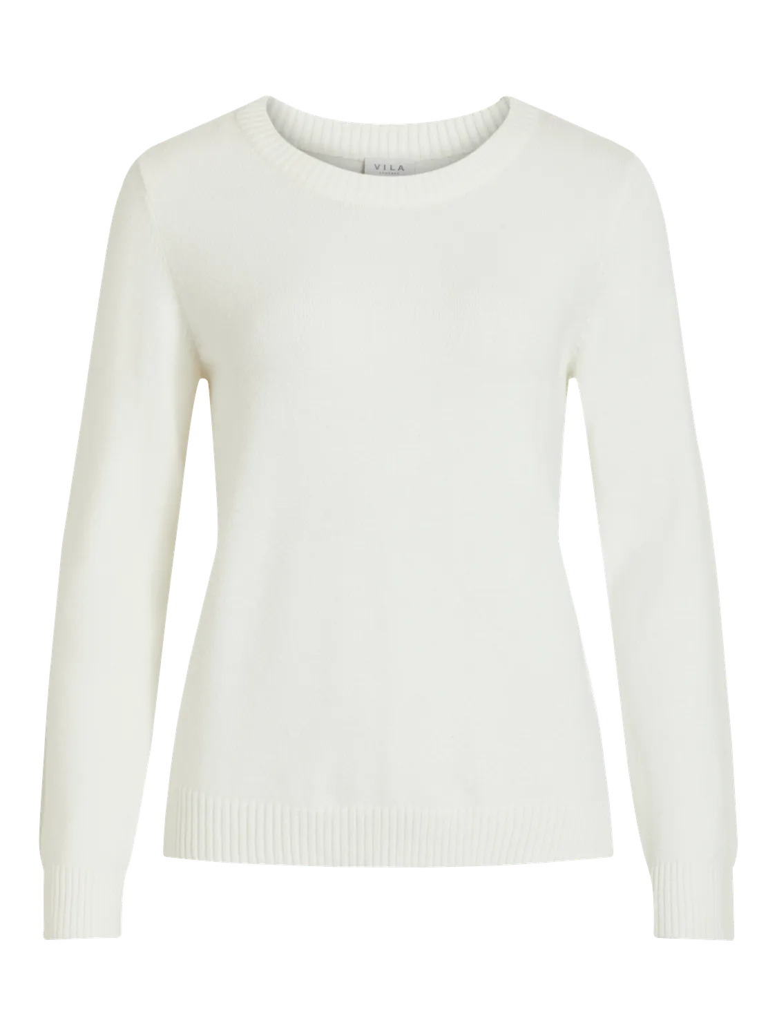 Vila Viril Round Neck Supersoft Knit - white-alyssumwhite, M image