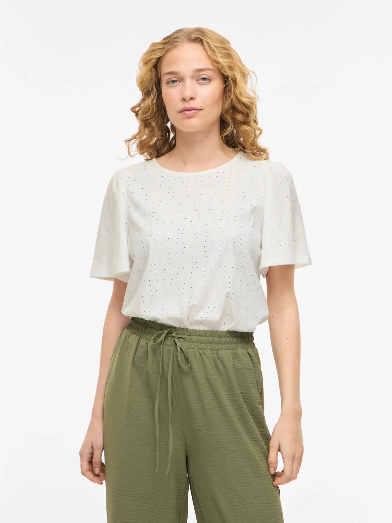 Vila Vibelli Embroidered Jersey Top