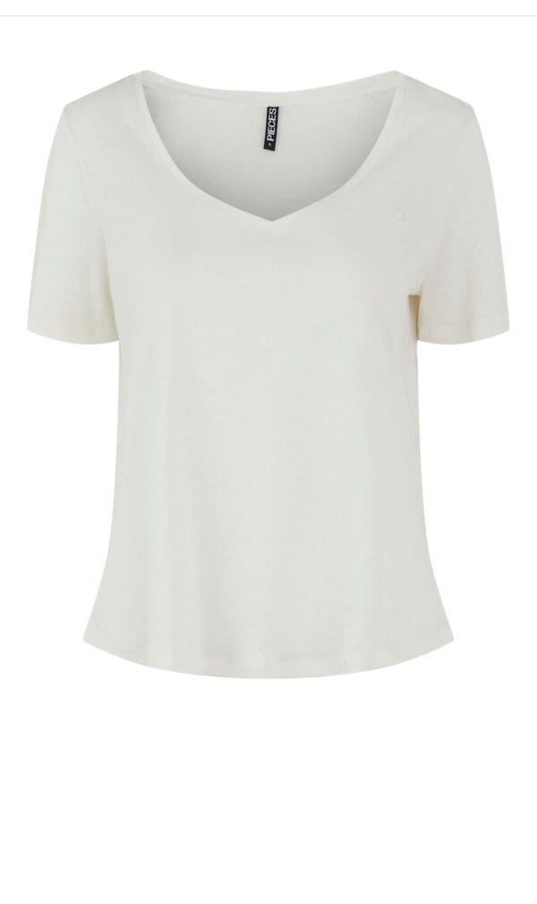Pieces Phoebe Linen and Modal Tee Top