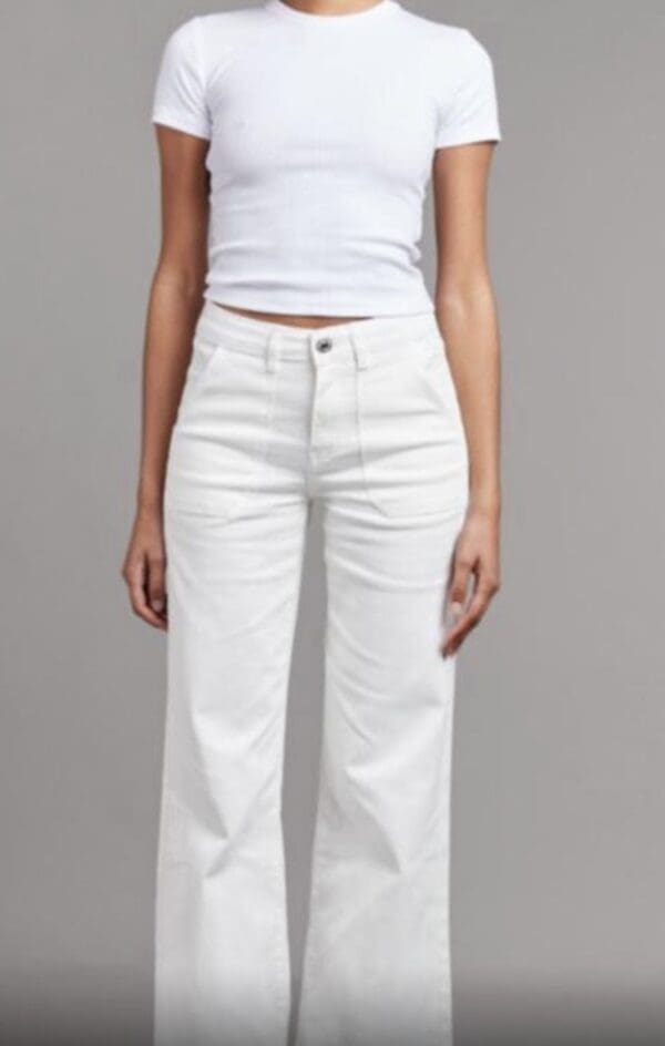 White stretch flared Jeans