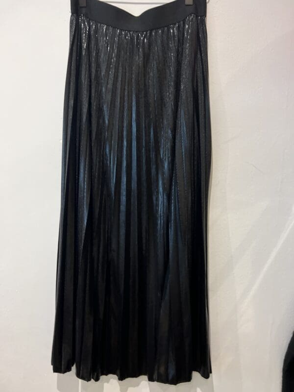 Foil Pleated skirt with elastic waist