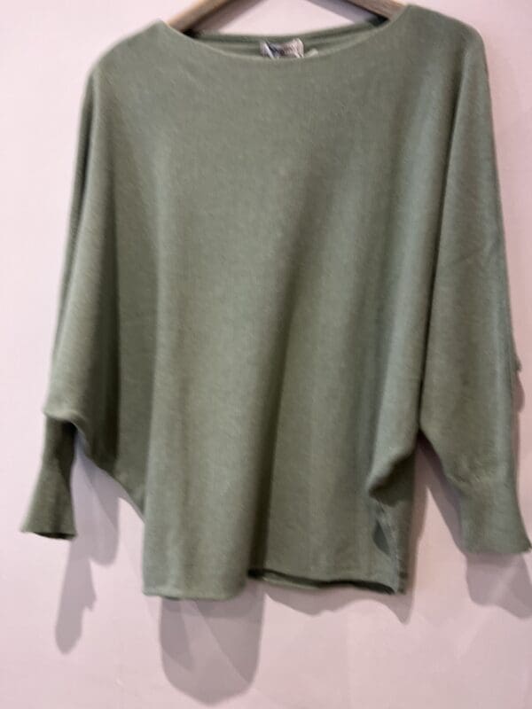 Pearl Button Back detail knit with batwing sleeves