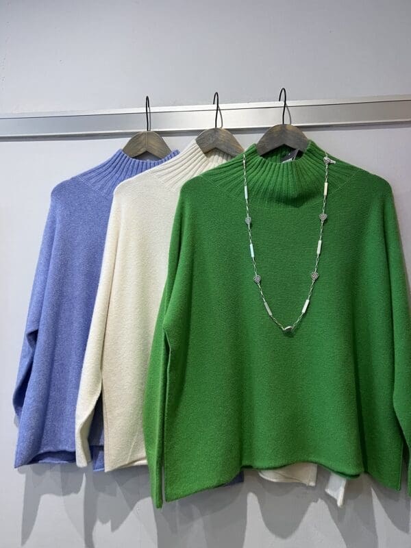 alpini funnel neck knit with long sleeves