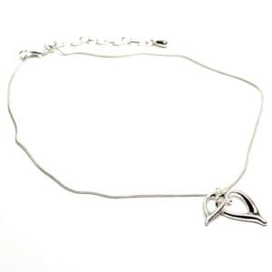 Eliza Gracious Snake Chain Contrast Heart Necklace