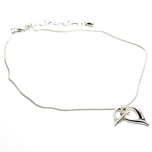 Eliza Gracious Snake Chain Contrast Heart Necklace