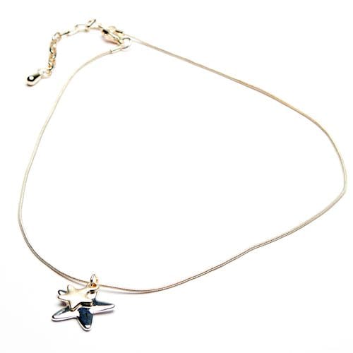 Eliza Gracious Twin Star Necklace on Snake Chain
