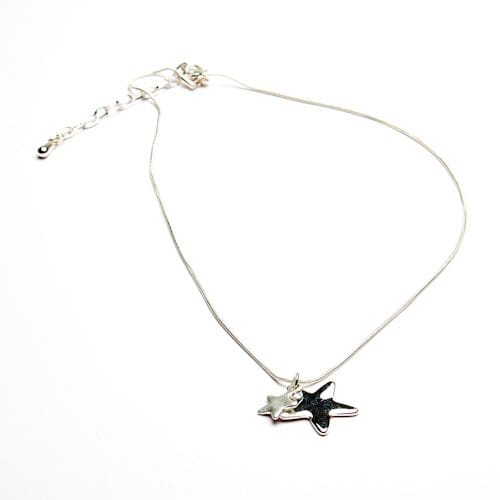 Eliza Gracious Twin Star Necklace on Snake Chain