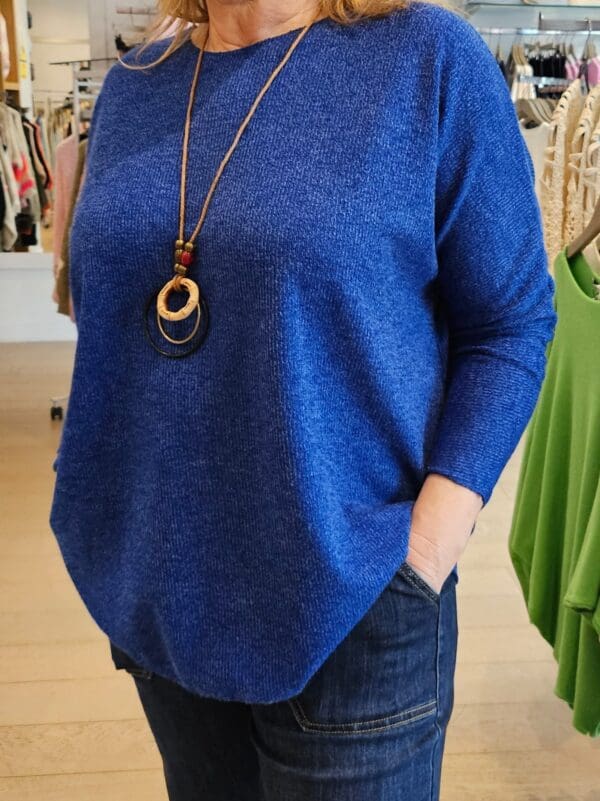 New Rib Knit Easy Top with Necklace